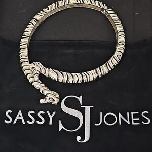 Sassy Jones Black and Silver Snake Necklace